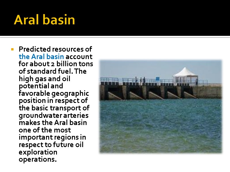 Aral basin   Predicted resources of the Aral basin account for about 2